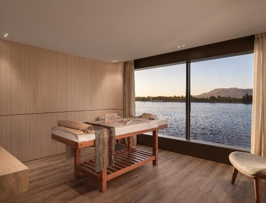 Spa treatment room overlooking the Nile